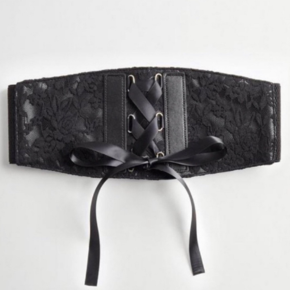 🆕 Black Lace Ribbon Corset Waist Stretch Belt 3 3X 22 24 NWT Torrid New! - Picture 1 of 6